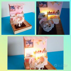 Diorama pasticceria con lucine a batteria 