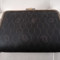 Portamonete gigante tela nera bordi marrone Dior
