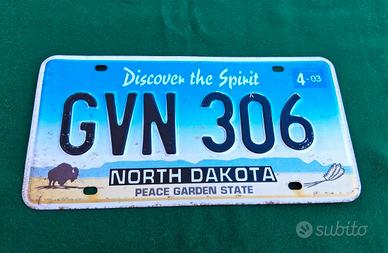 Targa auto vintage U.S.  del North Dakota del 2003