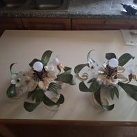 Coppia Applique Floreali in Ferro e Vetro