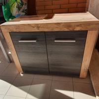Mobile bagno moderno color legno mogano scuro