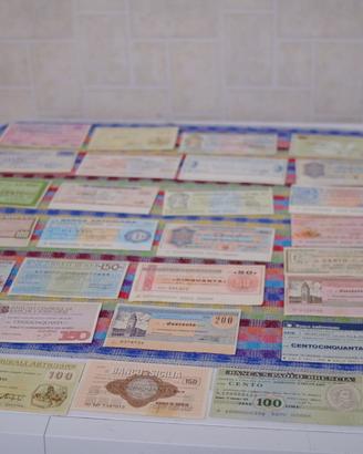 mini assegni italiani anni 70 diversi fds