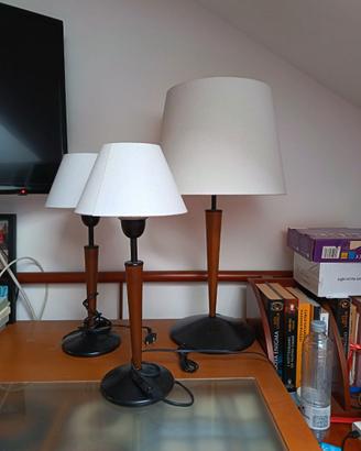Lampada da tavolo e coppia di lampade per comodino