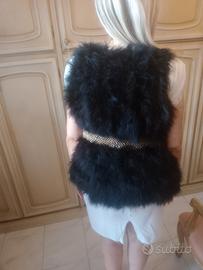 gilet in marabù nero tg 42 44