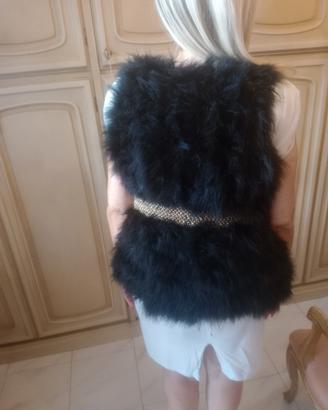 gilet in marabù nero tg 42 44