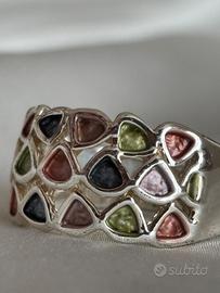 Anello con smalti multicolore 