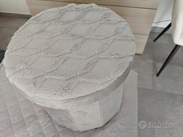 Pouf contenitore grigio 