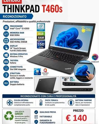 PC PORTATILE LENOVO 14" TOUCH i5/8GB/SSD W11 PRO