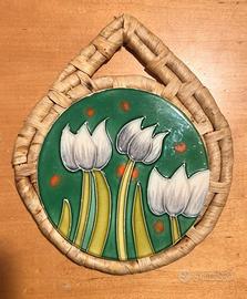 Sottopentola ceramica vimini dipinto cucina nuovo