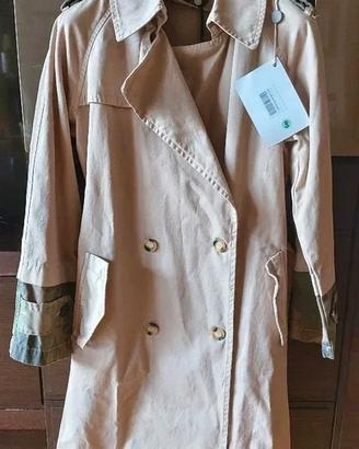Trench Vicolo beige con inserti camo, tg.S donna