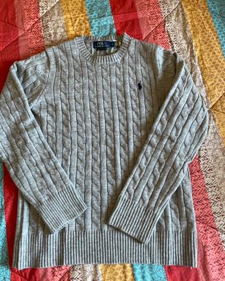 maglioncino polo raph lauren grigio taglia s