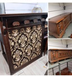 cappelliera con cassapanca, vintage integro