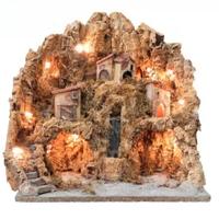 PRESEPE ARTIGIANALE MOD. NAPAP03. RUSCELLO e luci