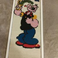 quadro, ricamo cartone animato braccio di ferro 