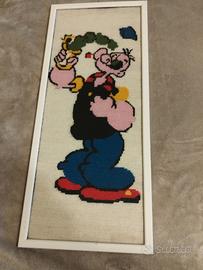 quadro, ricamo cartone animato braccio di ferro 