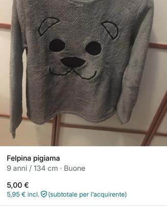 Felpina pigiama bimbo