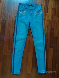 jeans Denny Rose skinny tg 28 effetto used borchie