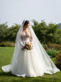 👑 Abito da Sposa sartoriale + velo + sottogonna