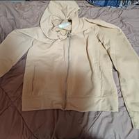 felpa con cerniera beige