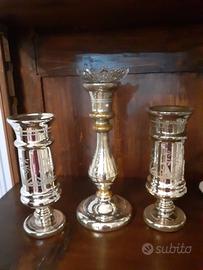 Vasi e candeliere vetro fine '800