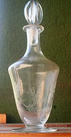 SERVIZIO VINO / MARSALA IN VETRO SERIGRAFATO 1950