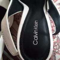 SLINGBACK PELLE BIANCHE DONNA CALVIN KLEIN