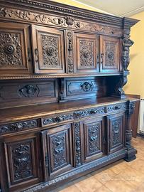 2 credenze tavolo 8 sedie epoca antiche legno