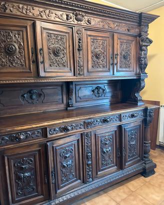 2 credenze tavolo 8 sedie epoca antiche legno