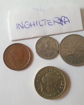4 monete inglesi