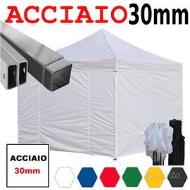 Gazebo pieghevole bianco 3x3m impermeabile eventi