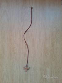 Collana Pendente Croce Legno Naturale