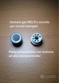 Sensore gas MQ-9 + zoccolo per montaggio PCB Nuovo