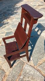 Antico Inginocchiatoio Sedia Legno Anno 1900