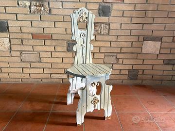 Antica sedia alpina tirolese Shabby chic