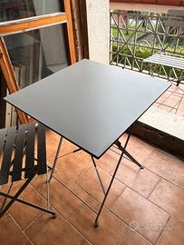 Set balcone 3 pezzi in acciaio grigio-antracite