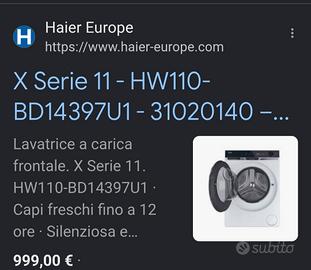 lavatrice Haier 11 Kg