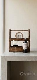 Set da vino con supporto artigianale