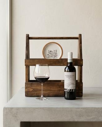 Set da vino con supporto artigianale