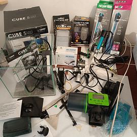 Acquario Completo Cube 5 LED NUOVO+ accessori