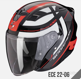 Casco Jet Scorpion Exo 230 Tg. L Nero Rosso Bianco
