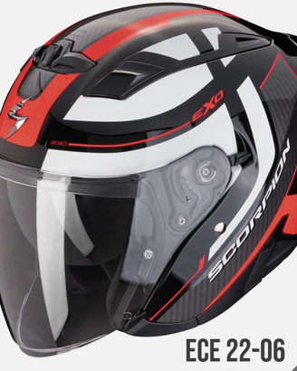 Casco Jet Scorpion Exo 230 Tg. L Nero Rosso Bianco