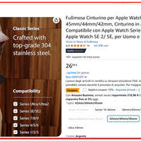 Cinturino in acciaio inossidabile per Apple watch