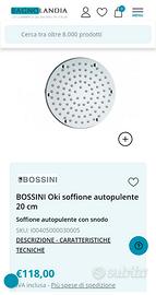 Soffione doccia bossini 20cm con snodo