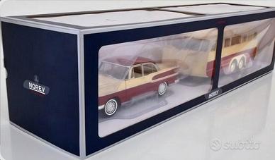 Norev 1/18 Simca Chambord & Caravane Hénon