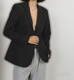 Blazer donna monopetto in lana color nero Gym