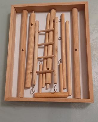 altalena scaletta posatoi pappagallini 