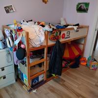 Letto Kura Ikea soppalcato con materasso