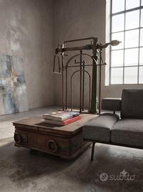 Antica Bilancia a Bascula in Legno e Ferro - Chic