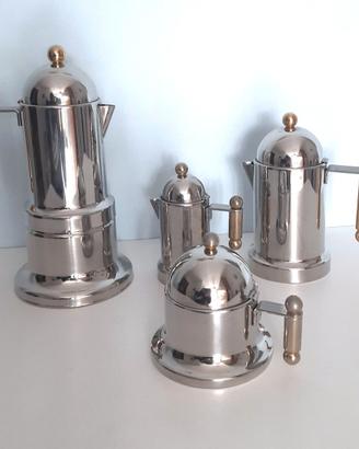 Set caffè Vev Vigano acciaio inox 18/10 e oro 24K