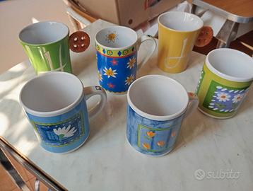 Set 6 tazze MUG in ceramica